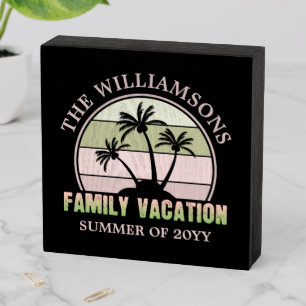 Custom Family Vacation Beach Tropical Island Wooden Box Sign