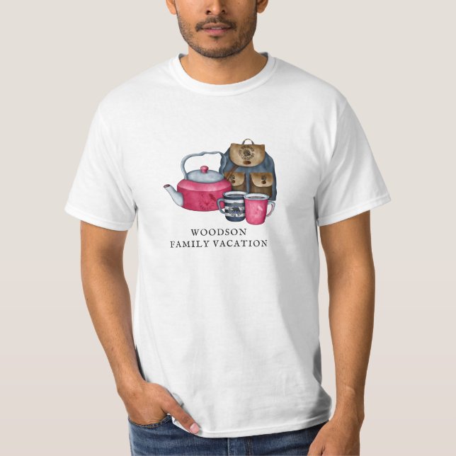 Custom Family Vacation Camping Trip Family Name T-Shirt (Front)