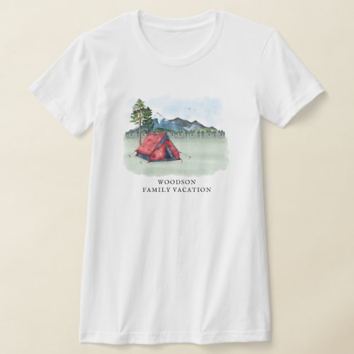 Custom Family Vacation Camping Trip Family Name T_ T_Shirt