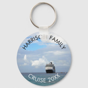 Custom Family Vacation Cruise   Ocean Cruise Ship Keychain