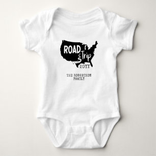 Custom Family Vacation   Family Road Trip USA Map Baby Bodysuit