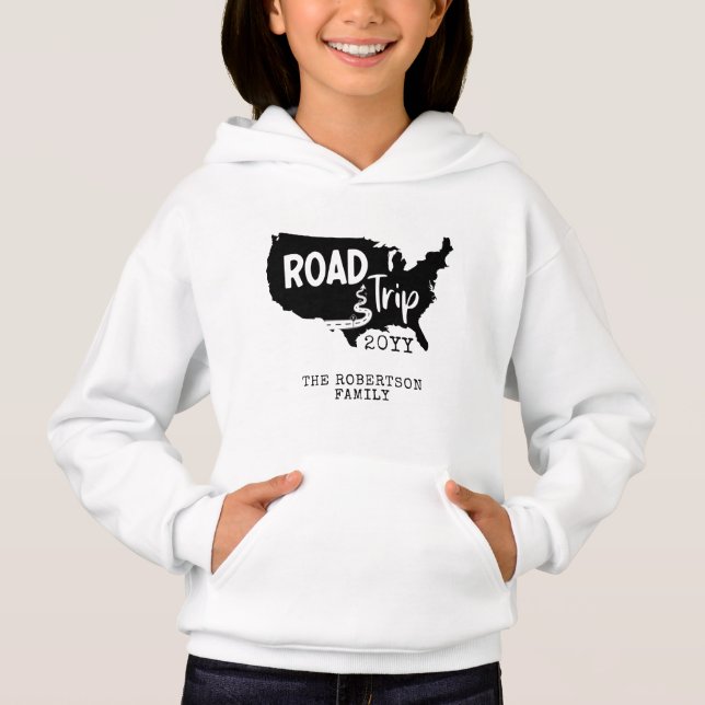 Custom Family Vacation | Family Road Trip USA Map Hoodie (Front)