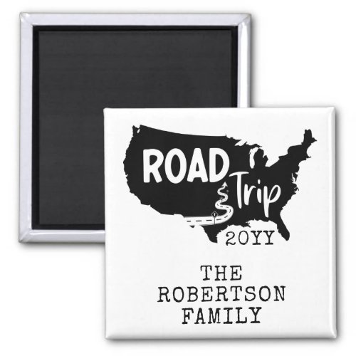Custom Family Vacation  Family Road Trip USA Map Magnet