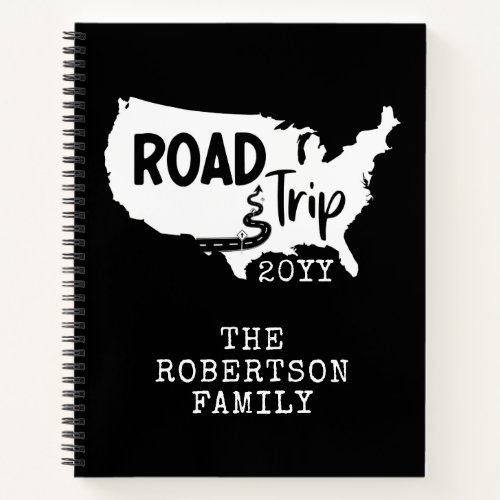 Custom Family Vacation  Family Road Trip USA Map Notebook
