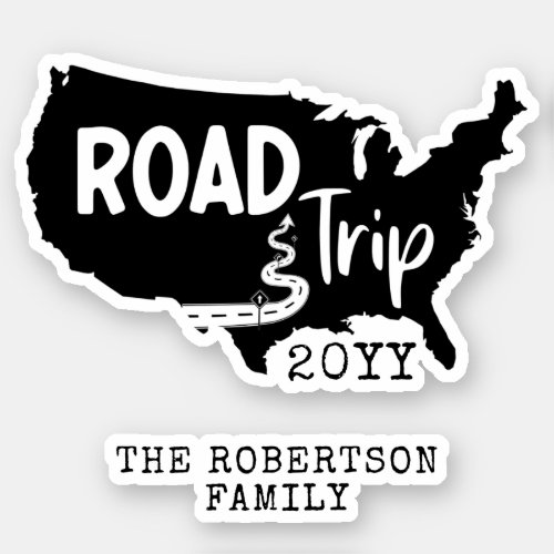 Custom Family Vacation  Family Road Trip USA Map Sticker