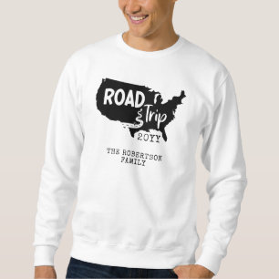 Custom Family Vacation Family Road Trip USA Map Sweatshirt