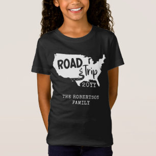 Custom Family Vacation Family Road Trip USA Map T-Shirt