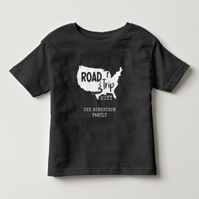 Custom Family Vacation | Family Road Trip USA Map Toddler T-shirt (Front)