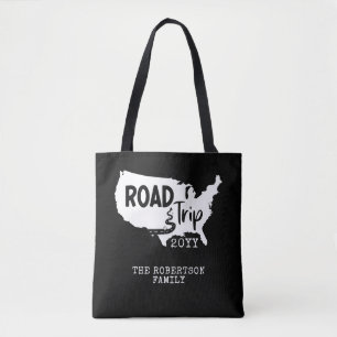 Custom Family Vacation Family Road Trip USA Map Tote Bag