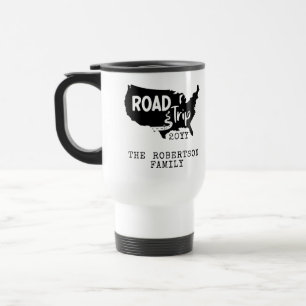 Custom Family Vacation Family Road Trip USA Map Travel Mug
