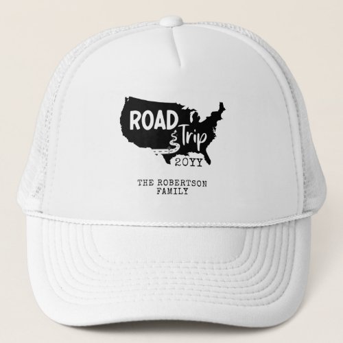 Custom Family Vacation  Family Road Trip USA Map Trucker Hat