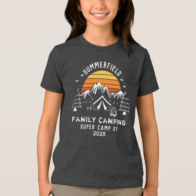 Custom Family Vacation Matching Camp Granddaughter Tri-Blend Shirt (Front)