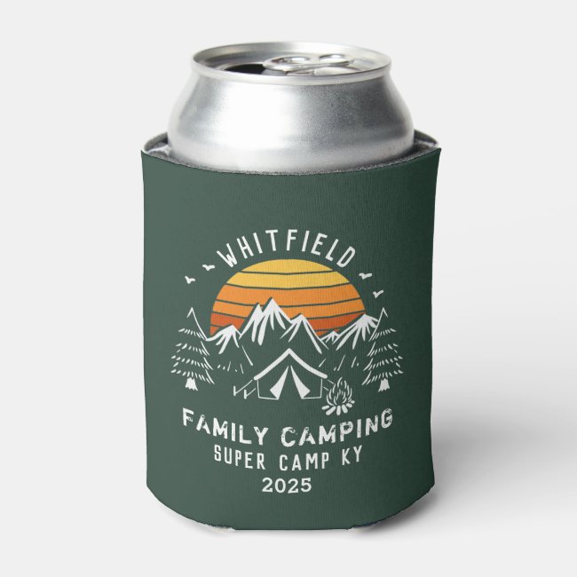 Custom Family Vacation Matching Camping Can Cooler