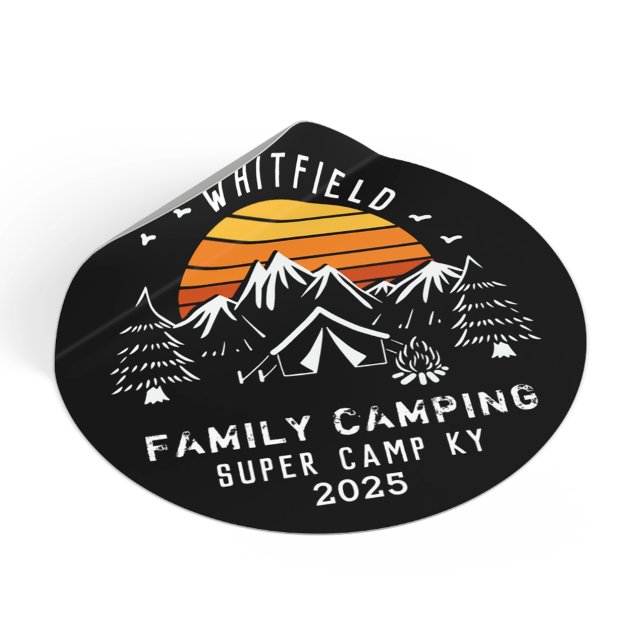 Custom Family Vacation Matching Camping Classic Round Sticker (Custom Family Vacation Matching Camping Classic Round Sticker)