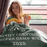 Personalized family camping blanket hot sale