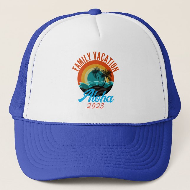 CUSTOM FAMILY VACATION MODE  TRUCKER HAT (Front)