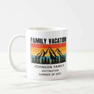 Custom Family Vacation Mountains Hiking Camping Coffee Mug