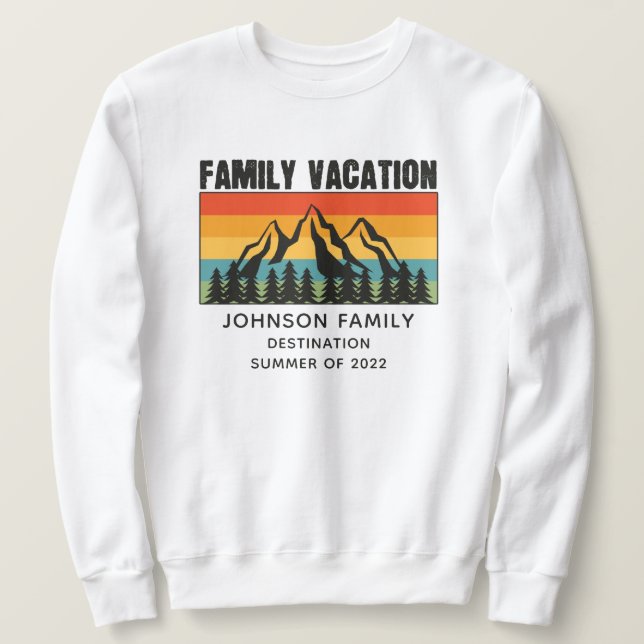 Custom Family Vacation Mountains Hiking Camping Sweatshirt (Design Front)