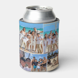 Custom Family Vacation Photo Collage Can Cooler
