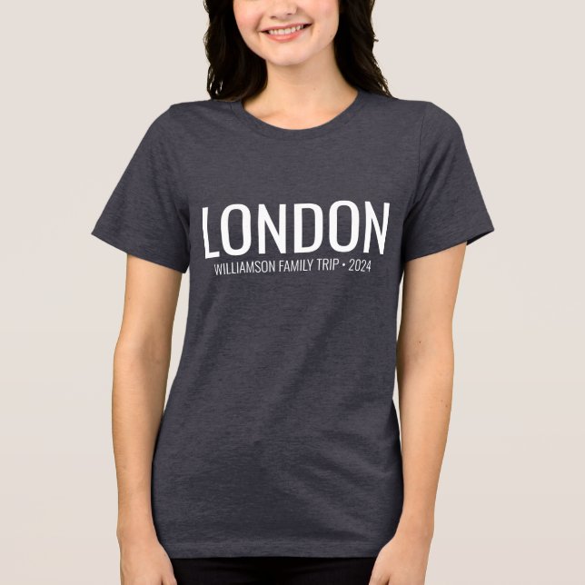 Custom Family Vacation Reunion Trendy Matching  Tri-Blend Shirt (Front)