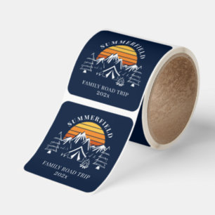 Custom Family Vacation Road Trip Camping Square Sticker