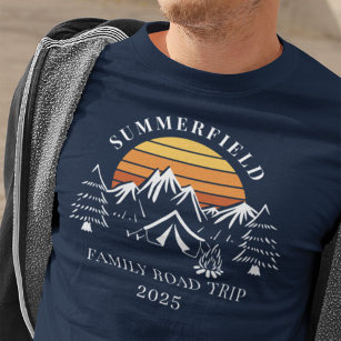 Custom Family Vacation Road Trip Matching Camping T-Shirt