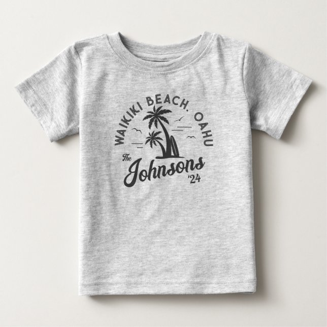 Custom Family Vacation Summer Beach Group Trip Baby T-Shirt (Front)