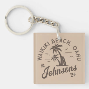 Custom Family Vacation Summer Beach Group Trip Keychain
