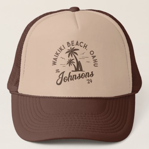 Custom Family Vacation Summer Beach Group Trip Trucker Hat