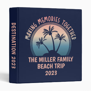 Custom Family Vacation Summer Beach Trip 3 Ring Binder