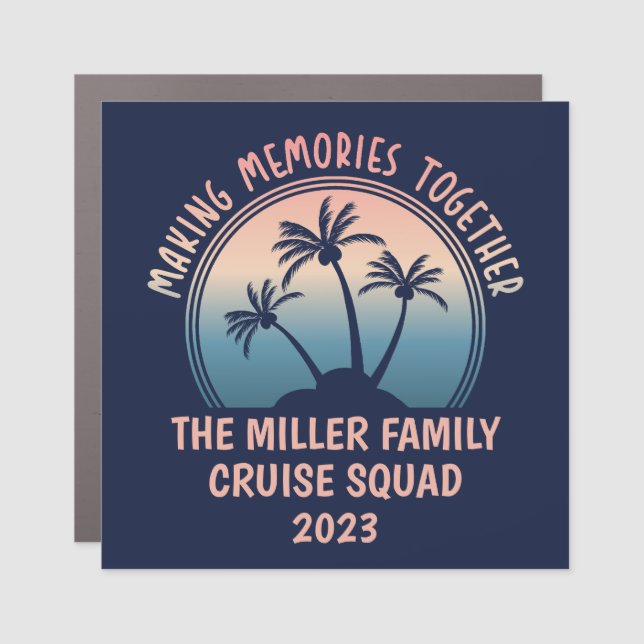 Custom Family Vacation Summer Beach Trip Car Magnet (Front)