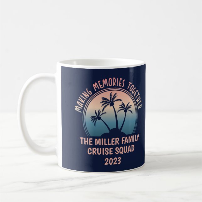 Custom Family Vacation Summer Beach Trip Coffee Mug (Left)