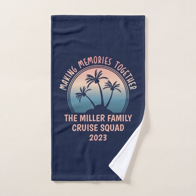 Custom Family Vacation Summer Beach Trip Hand Towel (Hand Towel)