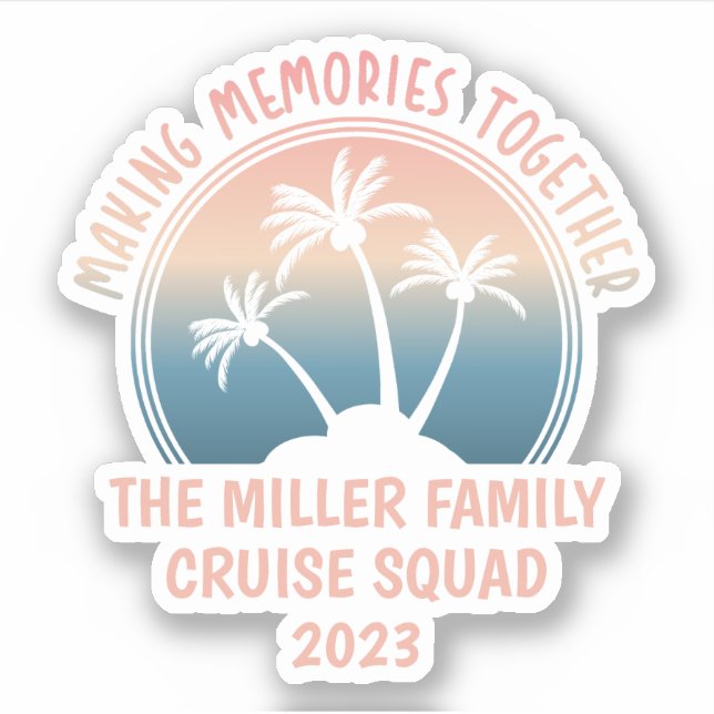 Custom Family Vacation Summer Beach Trip Sticker (Front)