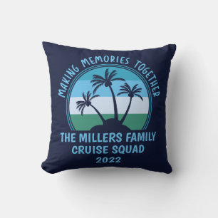 Custom Family Vacation Summer Reunion Beach Trip Throw Pillow