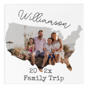 Custom Family Vacation USA Souvenir Family Photo Acrylic Print