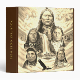 Custom Famous Indian Chiefs Native Americans Sepia 3 Ring Binder