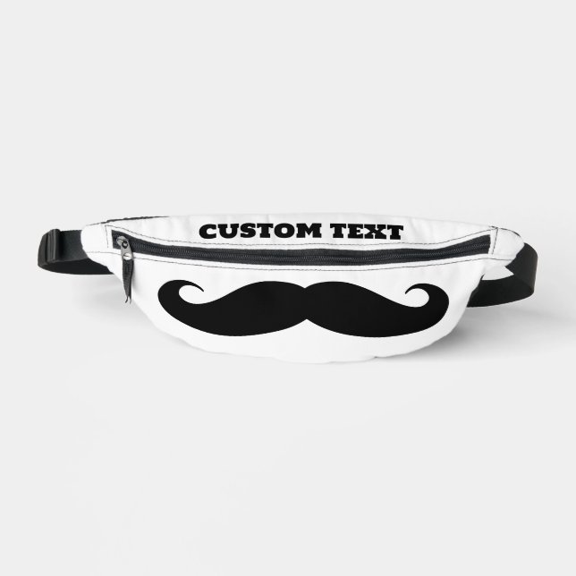 Custom fanny pack bag with funny black mustache (Front)