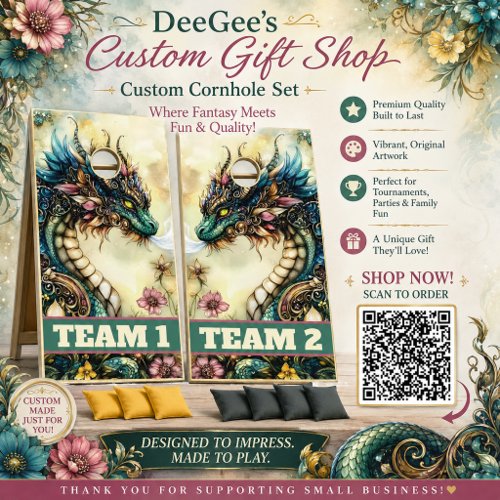Custom Fantasy Dragon Cornhole Set