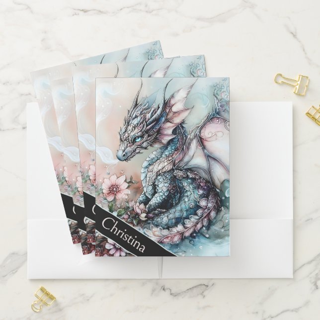 Custom Fantasy Dragon Design Pocket Folder (In Situ)