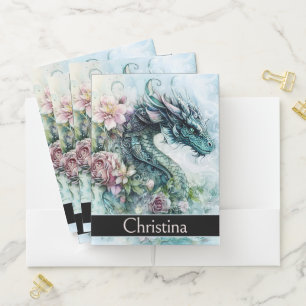 Custom Fantasy Dragon Design Pocket Folder