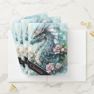 Custom Fantasy Dragon Design Pocket Folder