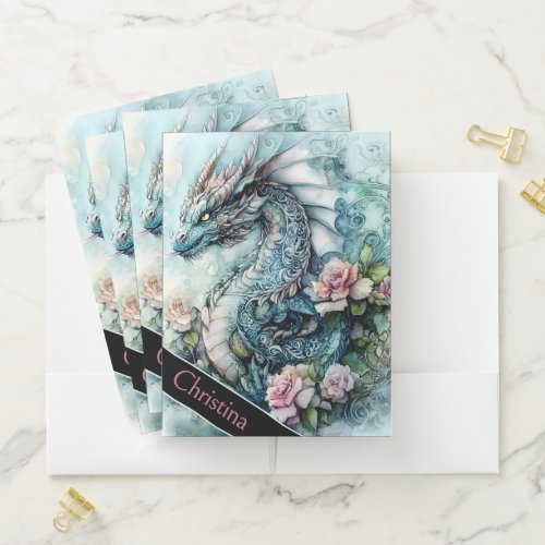 Custom Fantasy Dragon Design Pocket Folder