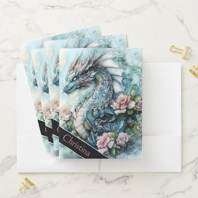 Custom Fantasy Dragon Design Pocket Folder (In Situ)