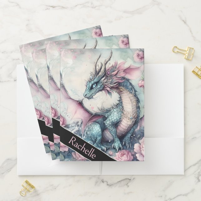 Custom Fantasy Dragon Design Pocket Folder (In Situ)