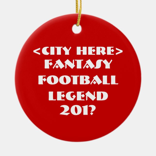 Custom Fantasy Football Ceramic Ornament (Front)