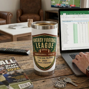 Custom Fantasy Football Champion Personalized game Insulated Tumbler