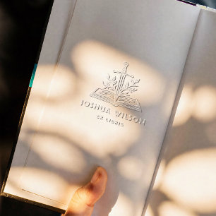 Custom Fantasy Sword Personalized Ex Libris Book Embosser