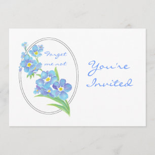 Custom Farewell Party Invite Forget Me Not Flower