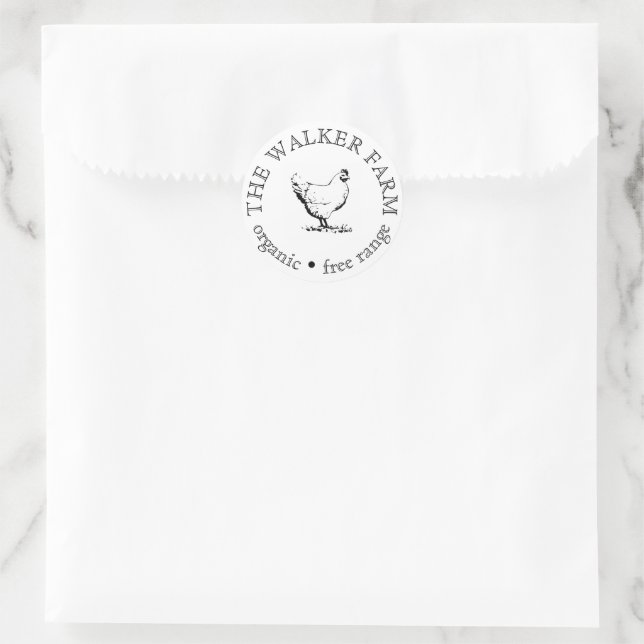 Custom Farm Business Promotional Logo  Classic Round Sticker (Bag)
